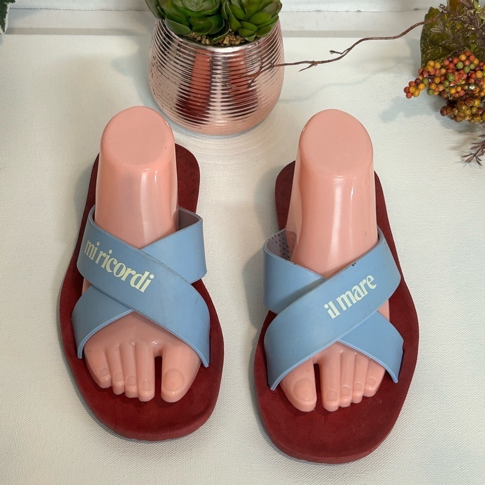 Blue and Red Women's Sandals